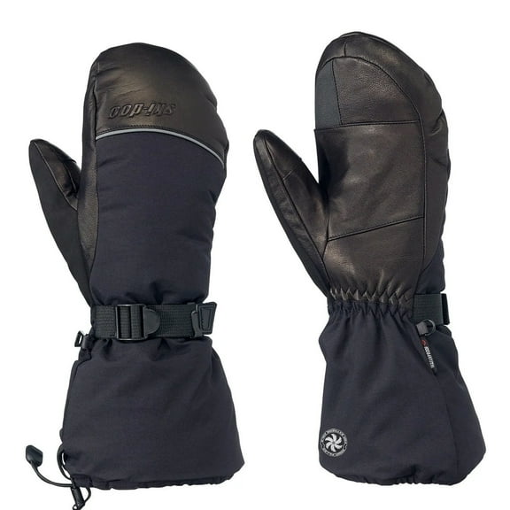 Ski-Doo Mens Absolute 0 Mitts Snowmobile Gloves Waterproof Insulated Black - Large 4463180990