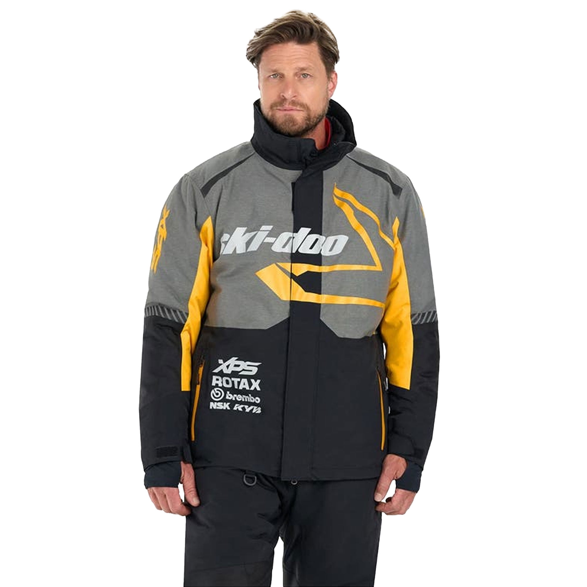 SPECIAL BLEND スノーボードウェア グレー/イエロー スポーツ Ski-Doo Mens X-Team Snowmobile Jacket Insulated Waterproof Heather