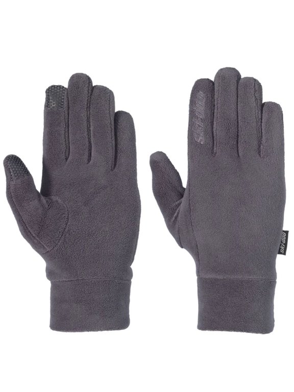 Micro-Fleece Gloves Touchscreen Compatible Anti-Peeling Charcoal Grey - Small 4463380407