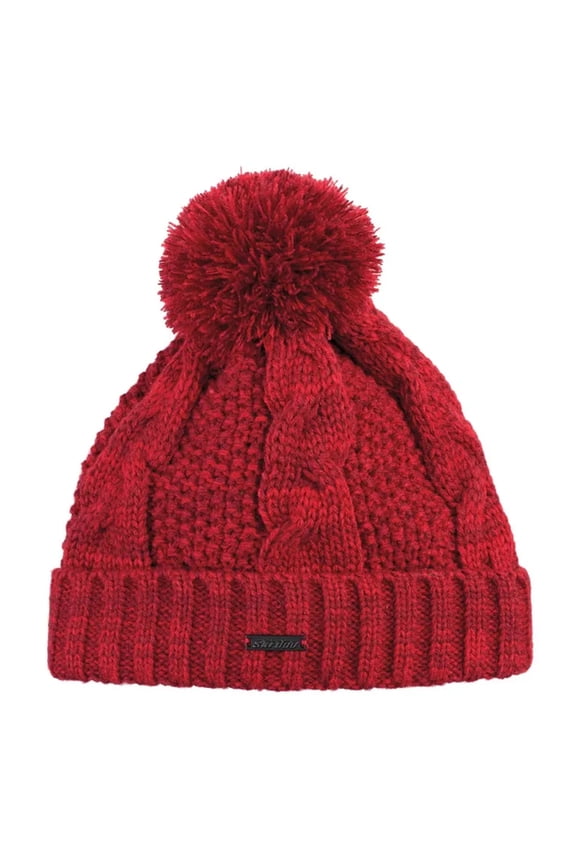 Pom-Pom Beanie Hat Brick Red 4548140033