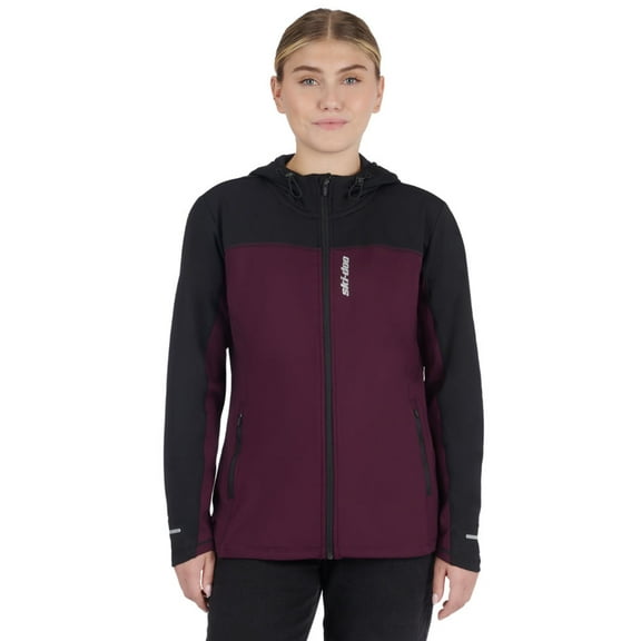 Ski-Doo Women's Hybrid Zip-Up Tech Fleece Jacket Purple 4548180940