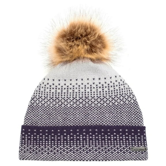 Ski-Doo Womens Faux-Fur Pom-Pom Snowmobile Beanie Grey 4478890009