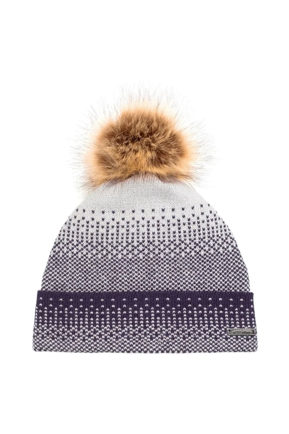 Womens Faux-Fur Pom-Pom Snowmobile Beanie Grey 4478890009