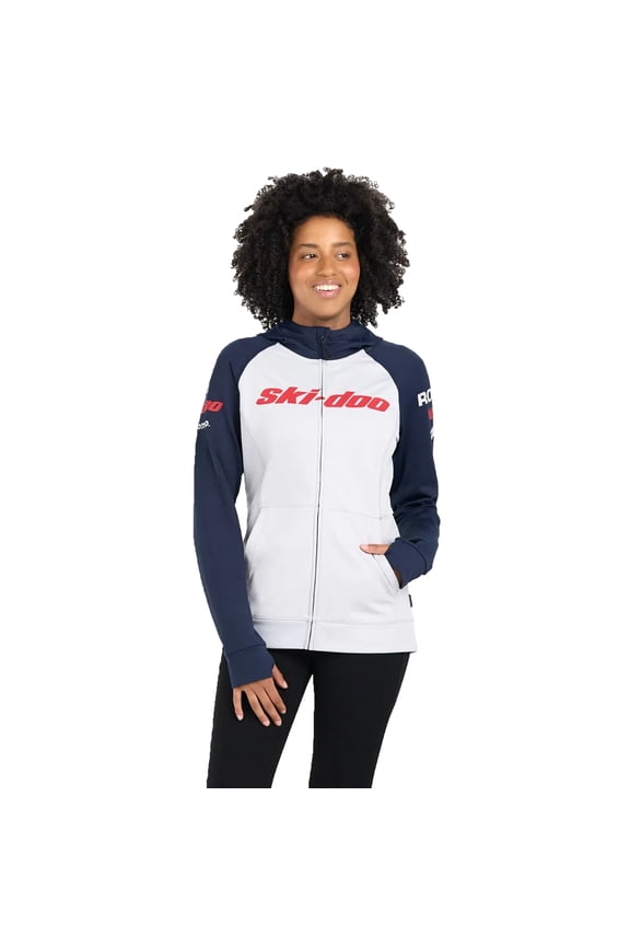 Womens Sno-X Zip-Up Hoodie Heavy Weight Fleece Side Pockets Dark Navy - Small 4546030416