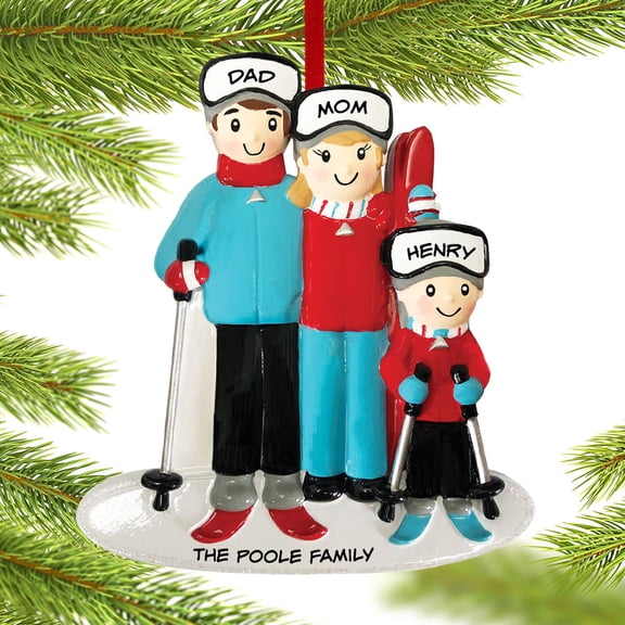 Ski Family of 4 Ornament