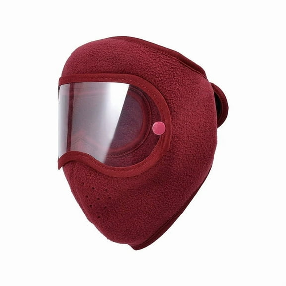 Ski Full Face Mask with Goggles, Windproof Fleece Winter Balaclava for Men & Women, Cold Weather Protection for Snowboarding, Motorcycle Riding, Outdoor Sports, HD Lens Mask
