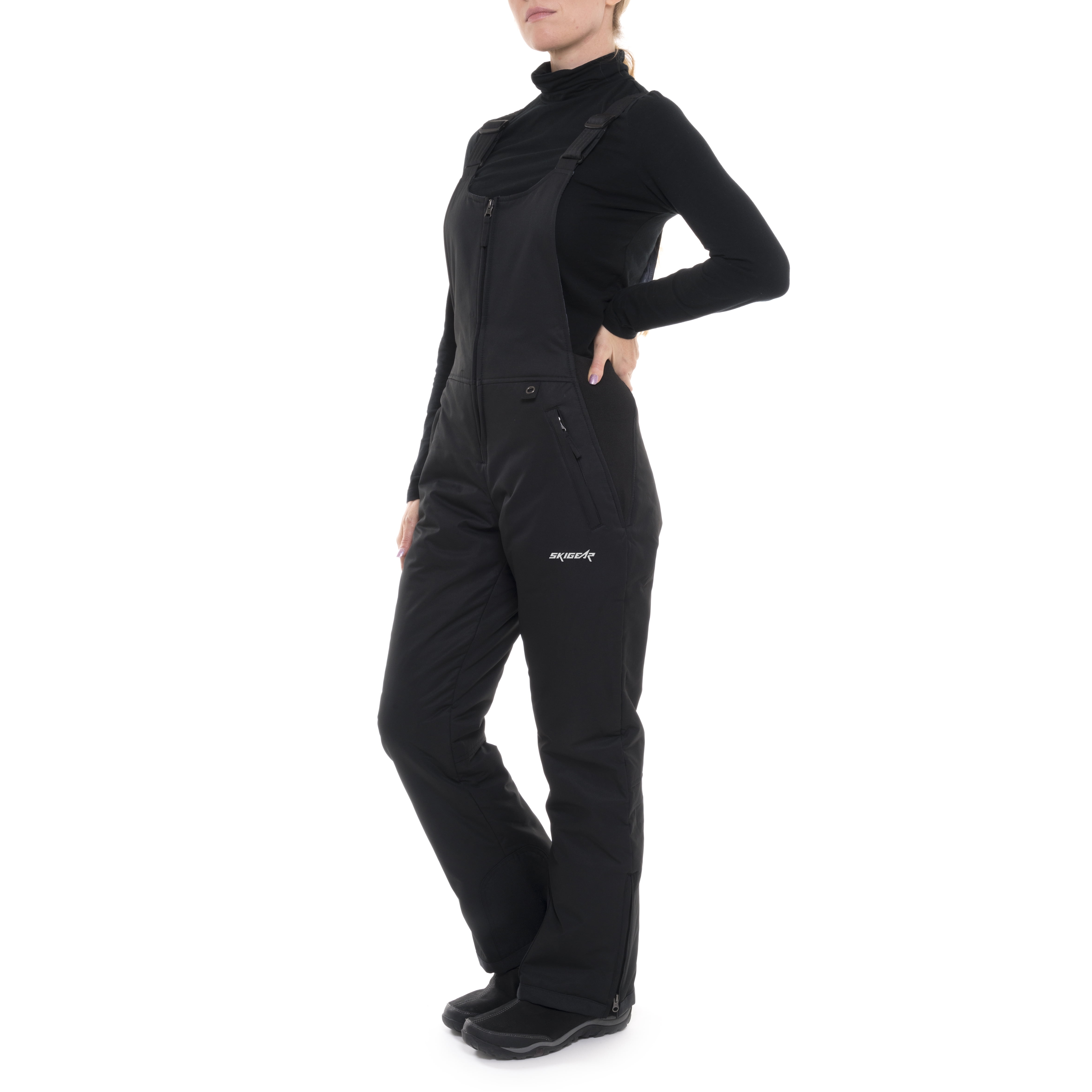 Ski Gear by Arctix Women's Essential Snow Bib Overall Pant, Black, Small 