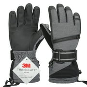 Solaris Mens Ski 3M Thinsulate Winter Gloves, Black, M