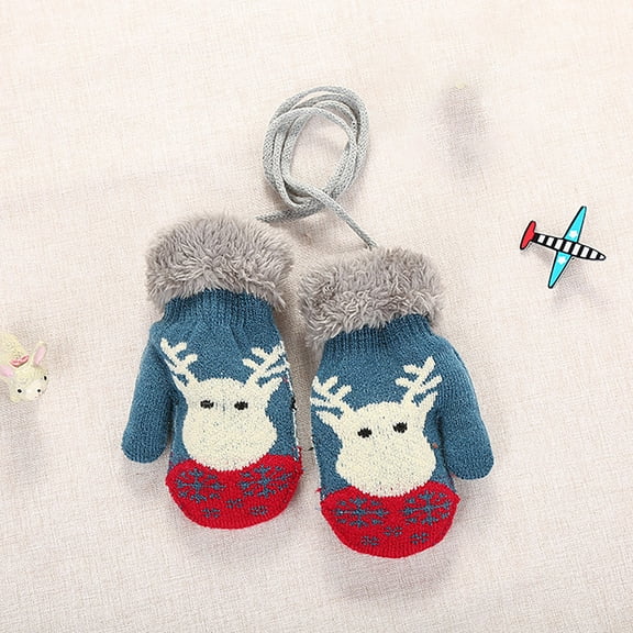 Ski Gloves Men Hwkond Under $5 Toddler Children Boys Girls Christmas Winter Knitted Gloves Children Knitted Gloves Children Solid Color Thickened Warm Gloves