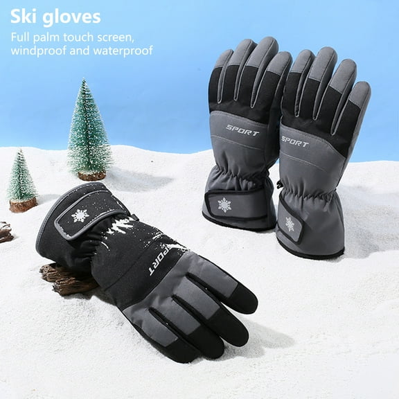 Ski Gloves Snow Gloves for Men&Women Waterproof Snowboard Gloves, Insulated Touchscreen Snowmobile Gloves for Cold Weather