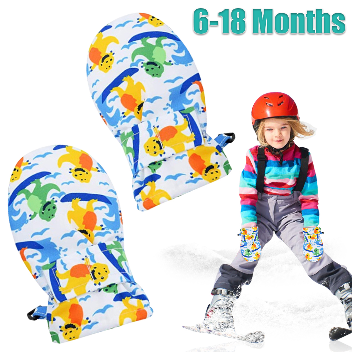 Ski Gloves Toddler Mittens Kids Winter Warm Gloves Waterproof Snow Baby Gloves Christmas Gift