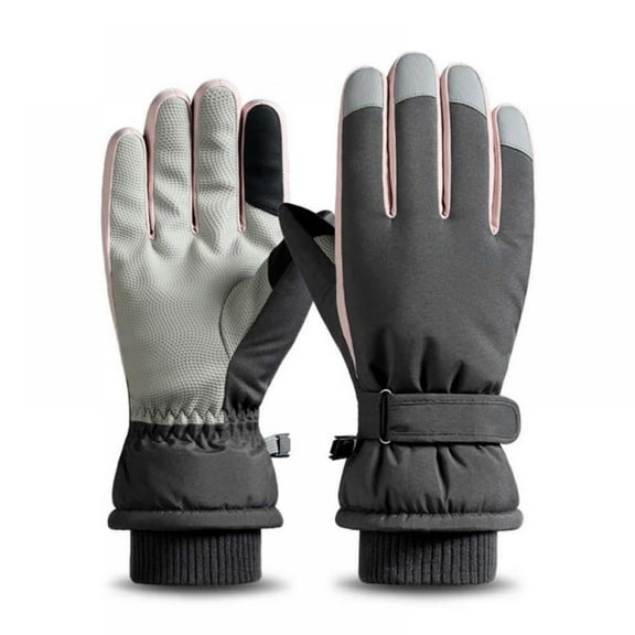 Ski Gloves,Winter Waterproof Snowboard Snow Thinsulate Warm Touchscreen Cold Weather Women Gloves Wrist Leashes
