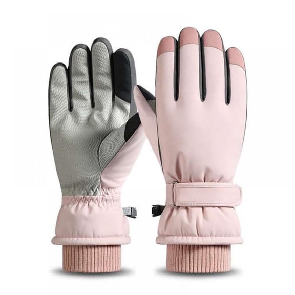 Ski Gloves,Winter Waterproof Snowboard Snow Thinsulate Warm Touchscreen Cold Weather Women Gloves Wrist Leashes