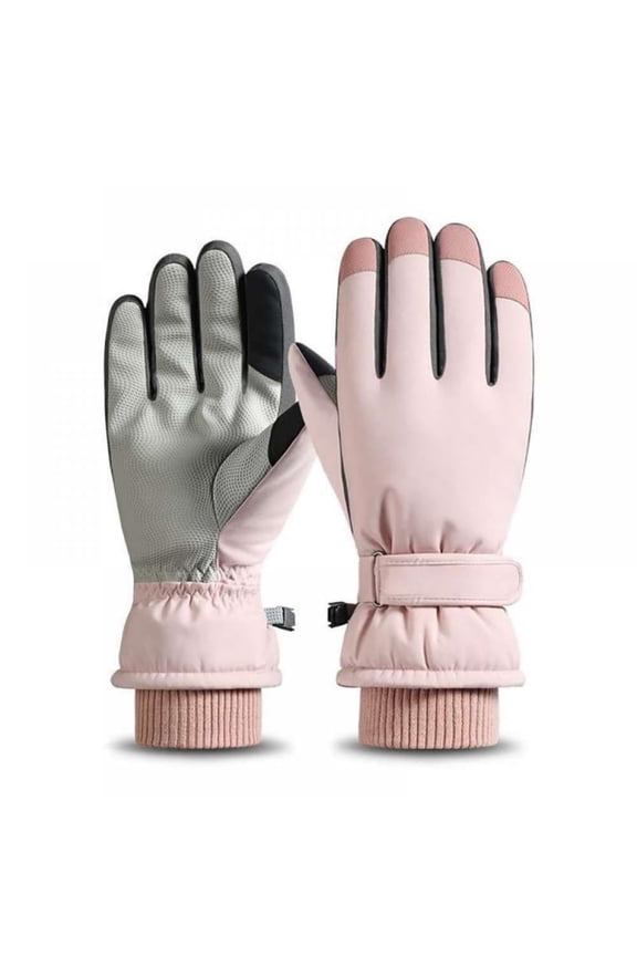 Ski Gloves,Winter Waterproof Snowboard Snow Thinsulate Warm Touchscreen Cold Weather Women Gloves Wrist Leashes