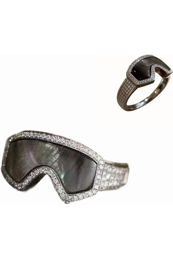 Ski Goggle Shaped Ring – Fun Winter Sports Jewelry Inspired by Ski Goggle, Gift for Ski Lovers & Everyday Wear