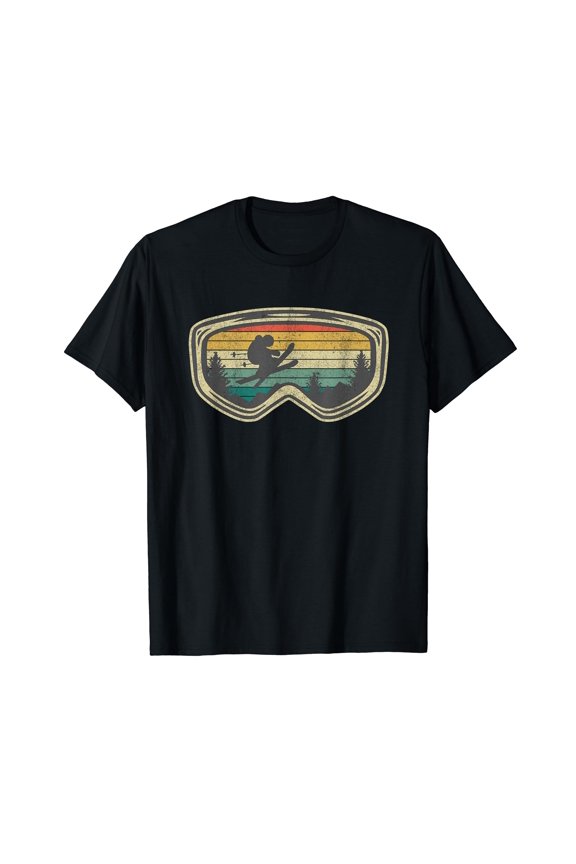 Ski Goggles Mountain Snow Skiing Retro Winter Vacation Gift T-Shirt