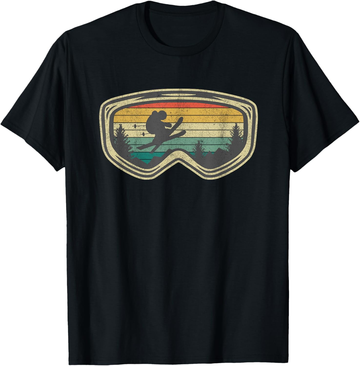 Ski Goggles Mountain Snow Skiing Retro Winter Vacation Gift TShirt