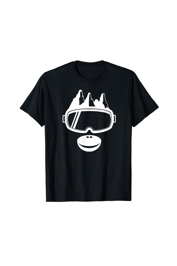 Ski Goggles Mountains Ape Monkey Face - Apres Ski Skier Gift T-Shirt