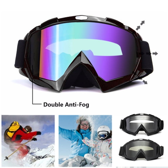 Ski Goggles,Over Glasses Ski/Snowboard Goggles for Men, Women & Youth,UV Protection,Colorful,2 PCS