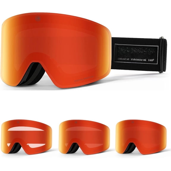 Ski Goggles Photochromic Light Adaptive Lens Frameless Snow/Snowboard Goggles UV Protection for Men Women