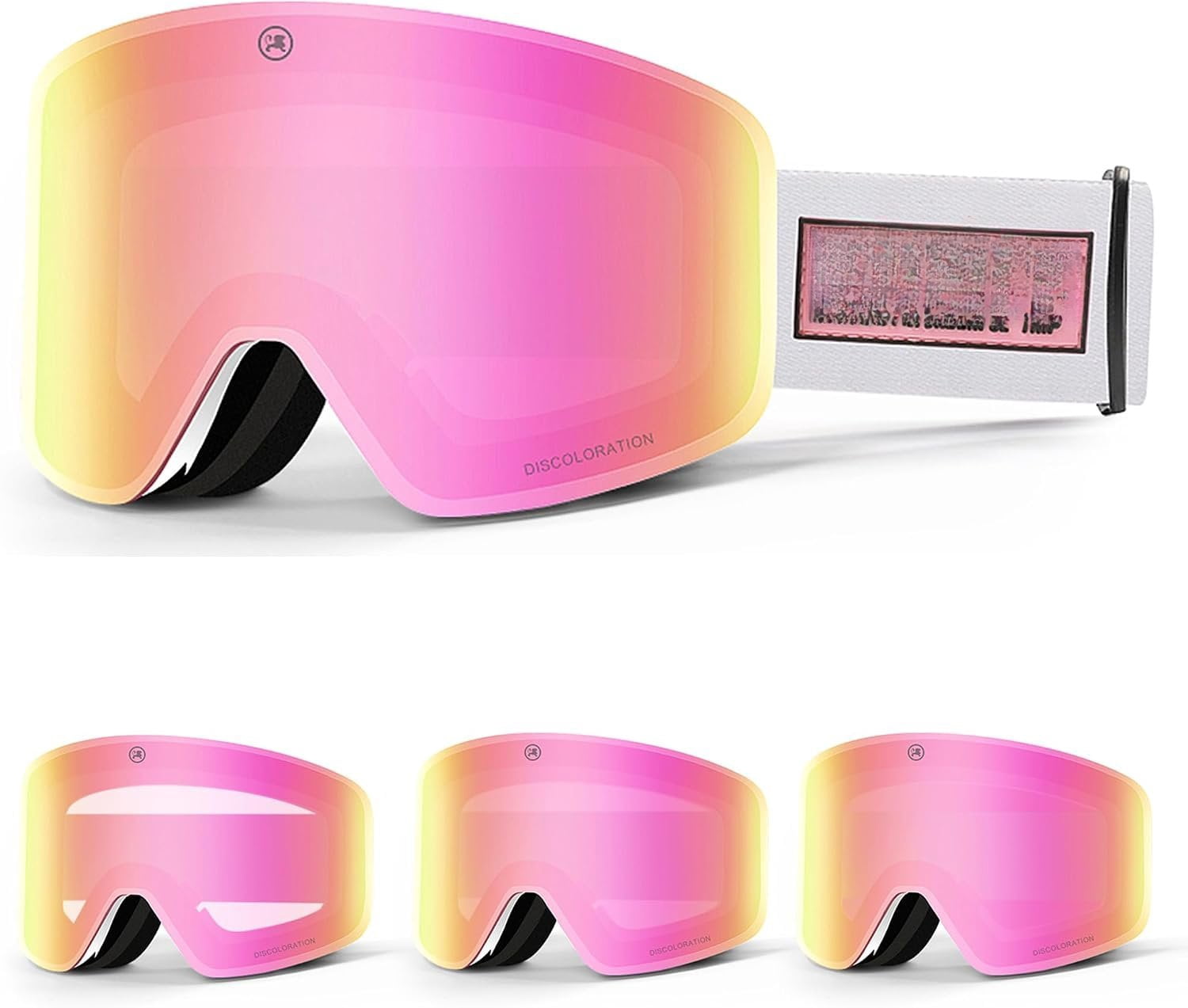 Ski Goggles Photochromic Light Adaptive Lens Frameless Snow/Snowboard ...