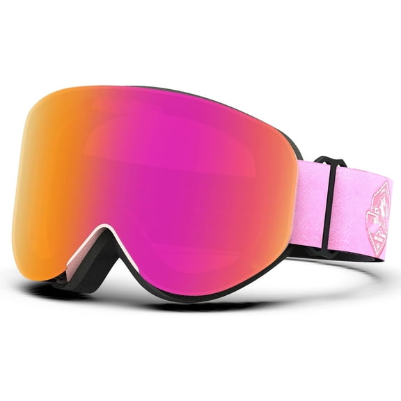 Ski Goggles, Snow Goggles with Anti-fog Spherical Lens, OTG Snowboard Goggles