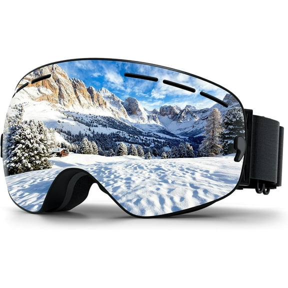 Ski Goggles Snowboard Goggles Adult - UV Protection Anti-Fog Snow Goggle Over Glasses Snow Goggles for Men,Women & Youth