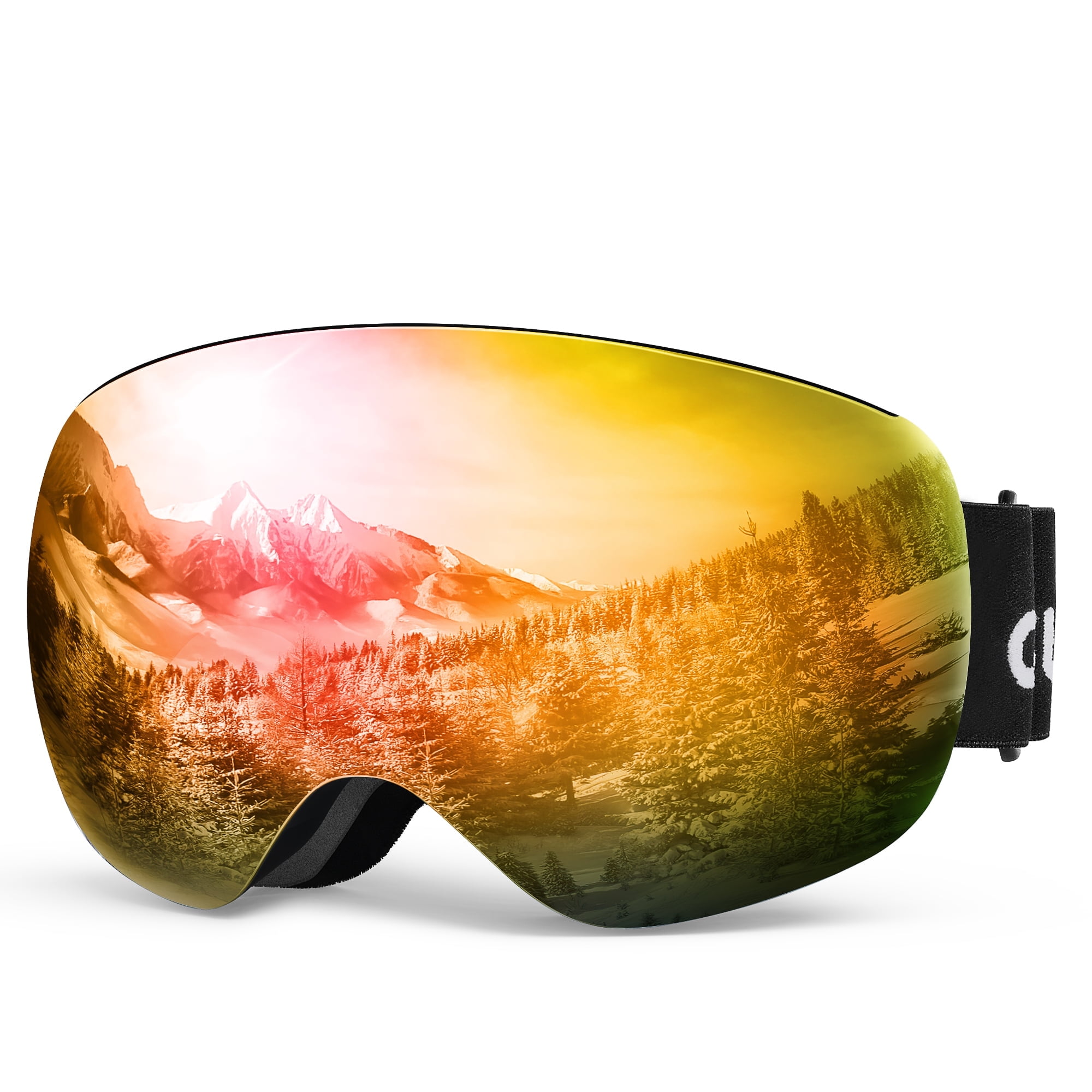 Ski Goggles Snowboard Goggles with Magnetic Lens Snow Goggles with 100 UV400 Protection Anti Fog System Dual PC Anti fog Lenses with Frameless