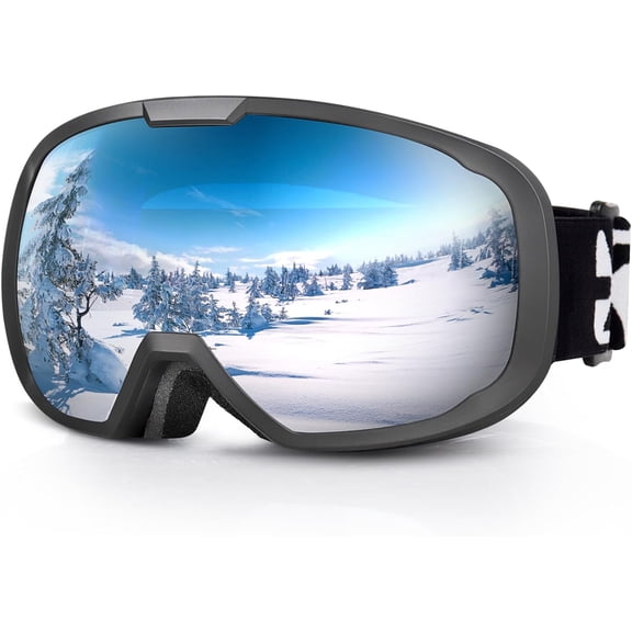 Ski Goggles for Men Women, OTG Snowboard Goggles with UV Protection Anti Fog Lens