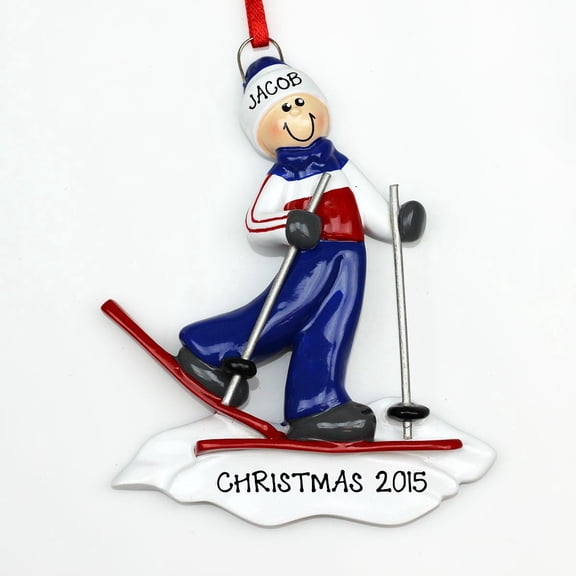Ski Guy Personalized Christmas Ornament Do-It-Yourself