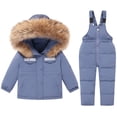 thumbnail image 1 of Ski Jacket, Snowboarding Jacket, Paiwinds Boys and Girls Winter Fashion Outdoor Children's Hooded Thick Warm Printed Ski Suit Set, 2 Years, 1 of 4