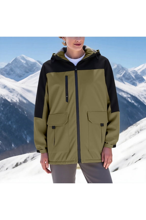 Ski Jacket Warm Winter Snow Coat Unisex Adult Waterproof Windbreaker Outdoor Travel Hiking Jackets with Hood Green S