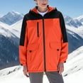 thumbnail image 1 of Ski Jacket Warm Winter Snow Coat Unisex Adult Waterproof Windbreaker Outdoor Travel Hiking Jackets with Hood Orange XXL, 1 of 5