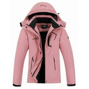 HVEOO Winter Coats for Women Waterproof Ski Jacket Warm Snow Jackets Windproof Windbreaker Hooded Raincoat, Pink XXL