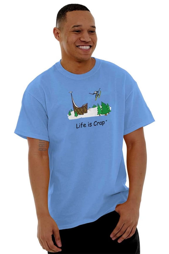 Ski Jump Good Life Funny Novelty Men's Graphic T Shirt Tees Brisco Brands M