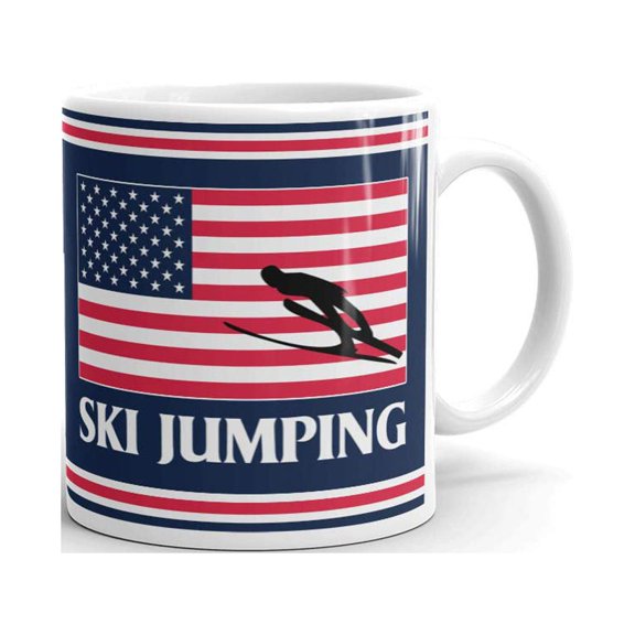 Ski Jumping Team Winter Sports USA Coffee Tea Ceramic Mug Office Work Cup Gift 11 oz