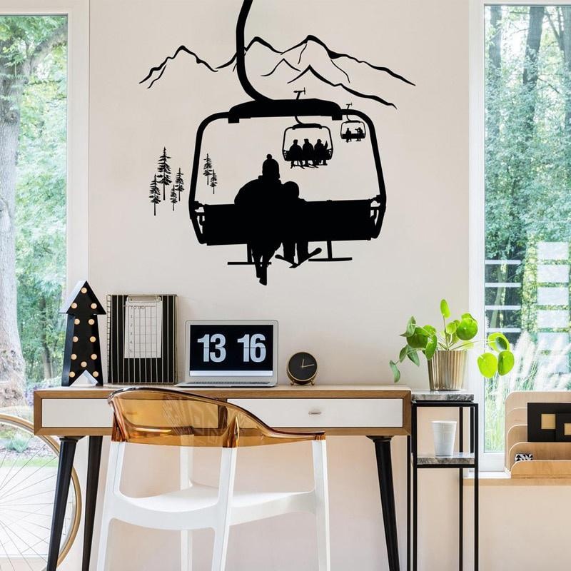 Ski Lift Wall Vinyl Sticker Winter Sports Decal Skiing Wall Décor ...