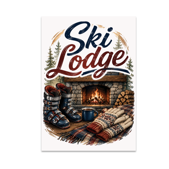 Ski Lodge Wall Art - Ski Enthusiast - 13x19 Poster Print