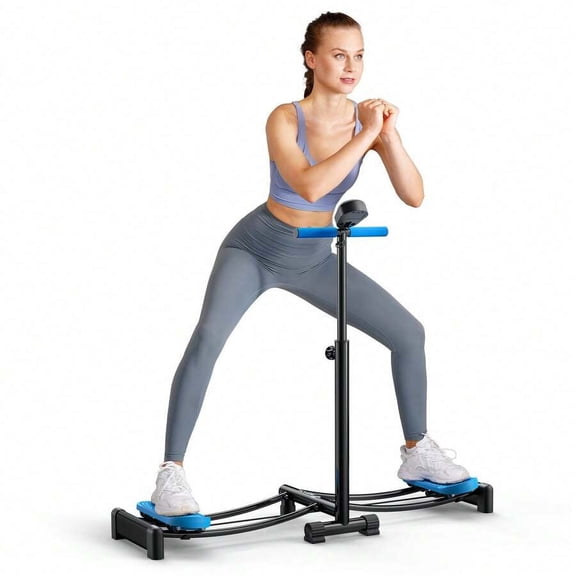 Ski Machine, Simulated Ski Trainer, Adjustable Height Ski Machine Exercise Equipment For Leg Pelvic Floor Muscle Workout, Fun Cardio Fitness Equipment For Home Full Body Workout Black