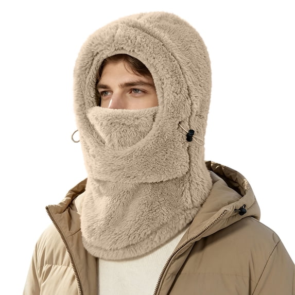 Ski Mask Balaclava for Women Men, Winter Full Face Mask Hooded Scarf for Cold Weather, Warm Fleece Head Cover Neck Warmer QURATI