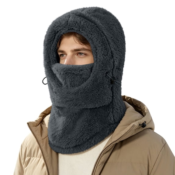 Ski Mask Balaclava for Women Men, Winter Full Face Mask Hooded Scarf for Cold Weather, Warm Fleece Head Cover Neck Warmer QURATI