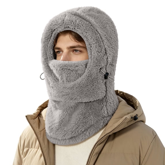 Ski Mask Balaclava for Women Men, Winter Full Face Mask Hooded Scarf for Cold Weather, Warm Fleece Head Cover Neck Warmer QURATI