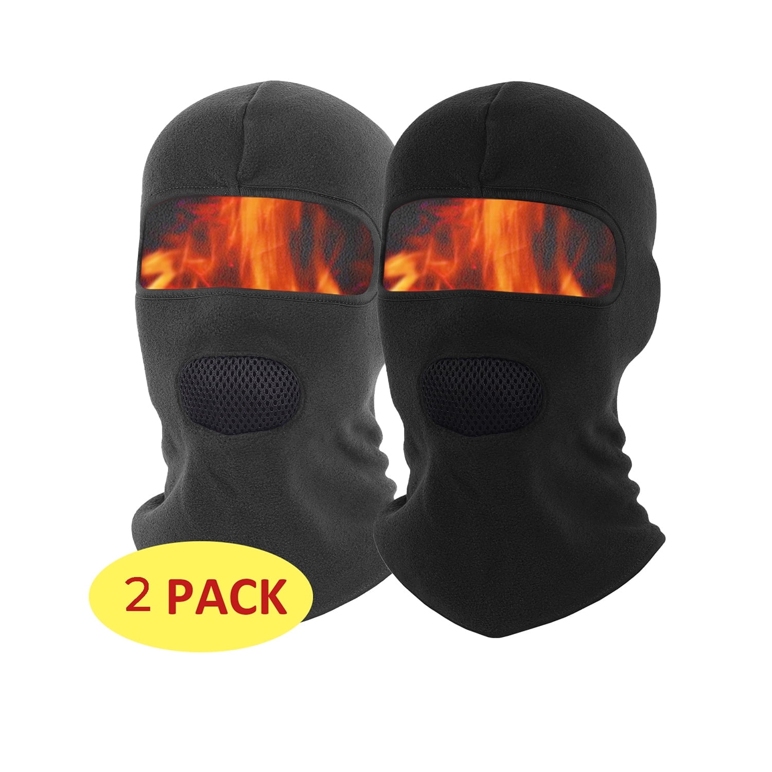 Ski Mask Face Cover 2 Pack for Men Women Winter Balaclava Face Mask Outdoor Work Sports Black&Gray