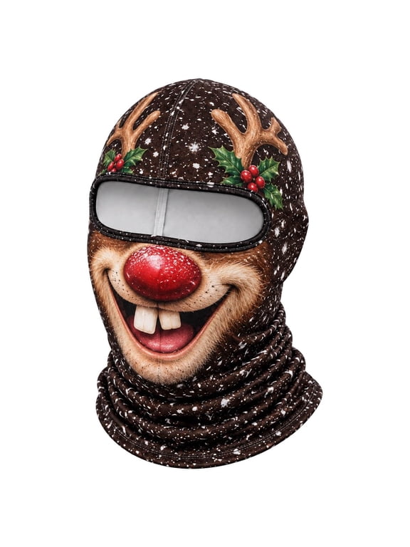 Ski Mask, Funny Realistic Face Balaclava with 3D Print Full Head and Neck Winter Cover for Skiing Snowboarding Helmet Novelty Gifts for Men Winter Parties