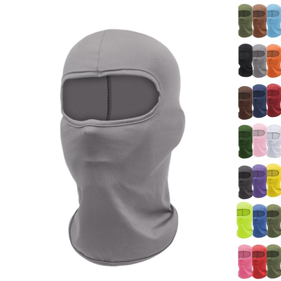 Ski Mask Head Mask Full Face Mask Windproof Sun UV Protection Hood for Women Men Light Gray One Size