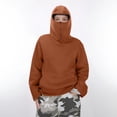 thumbnail image 1 of Ski Mask Hoodie for Kids Boys Girls Fall Winter Workout Athletic Balaclava Sweatshirts Windproof Pullover Tops New Toddler Girls Cotton Sweatshirt Brown 8-9 Years, 1 of 8
