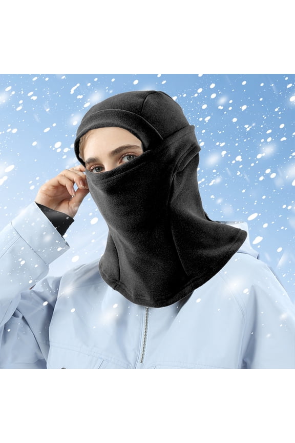 Ski Mask, Windproof Warm Cotton Balaclava, Adjustable Full Face Cover Winter Mask for Men Women Motorcycle Skiing, Black