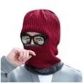 thumbnail image 1 of Ski Mask! Yigetop Winter Slouchy Thick Beanie Snow Knit Skull Bib Hat Fleece Lining Warm Scarf Hat Balaclava Wine One Size, 1 of 4