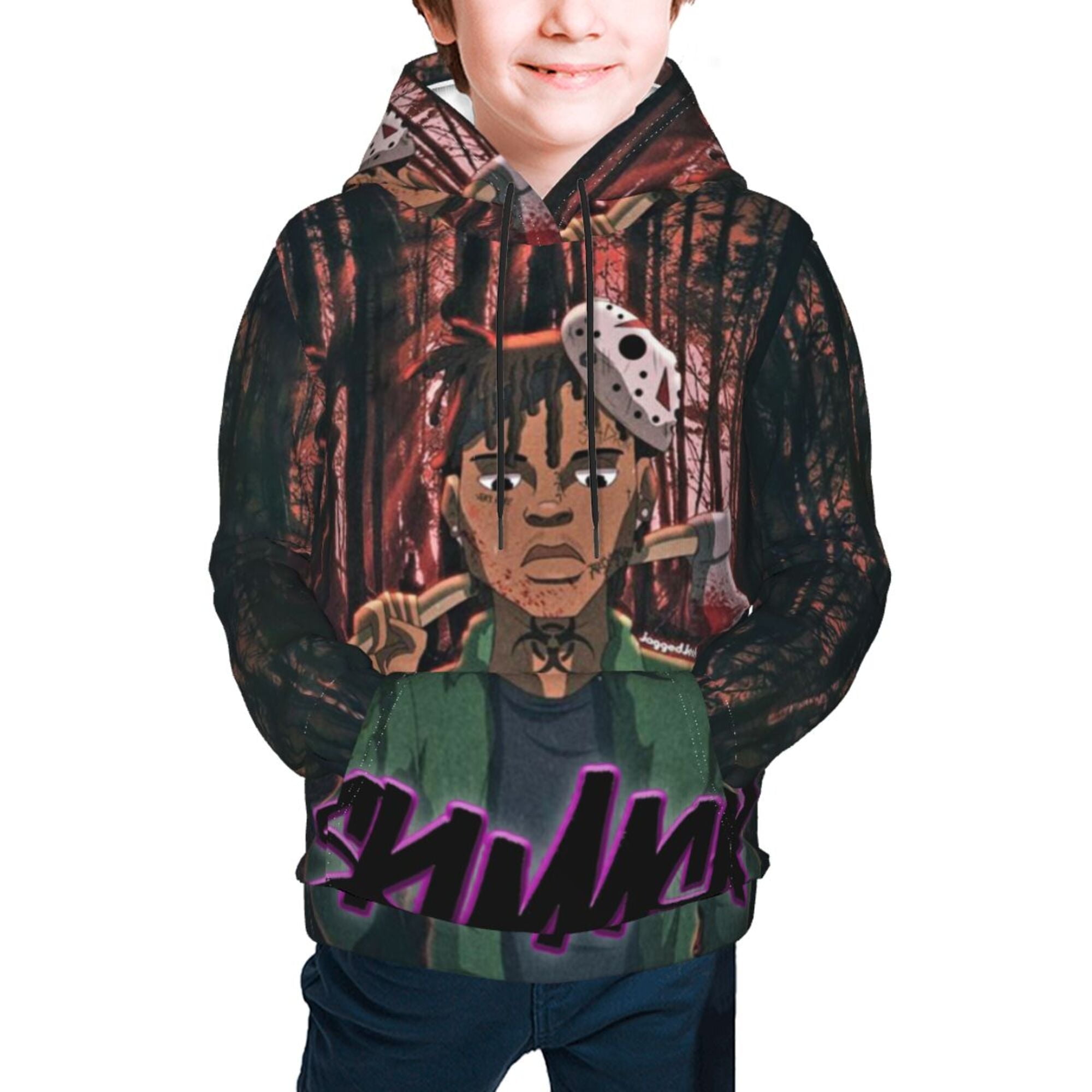 Ski Mask the Slump God Kids Hoodie 3D Print Sweatshirt Soft Pullover Hooded with Big Pockets Fans Gifts for Boys or Girls Small Walmart