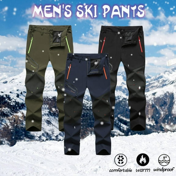 Ski Pants Ski Pants Windproof Camping Pants Outdoor Hiking Men Windbreak Pants Snow Pants Womens Green XXL